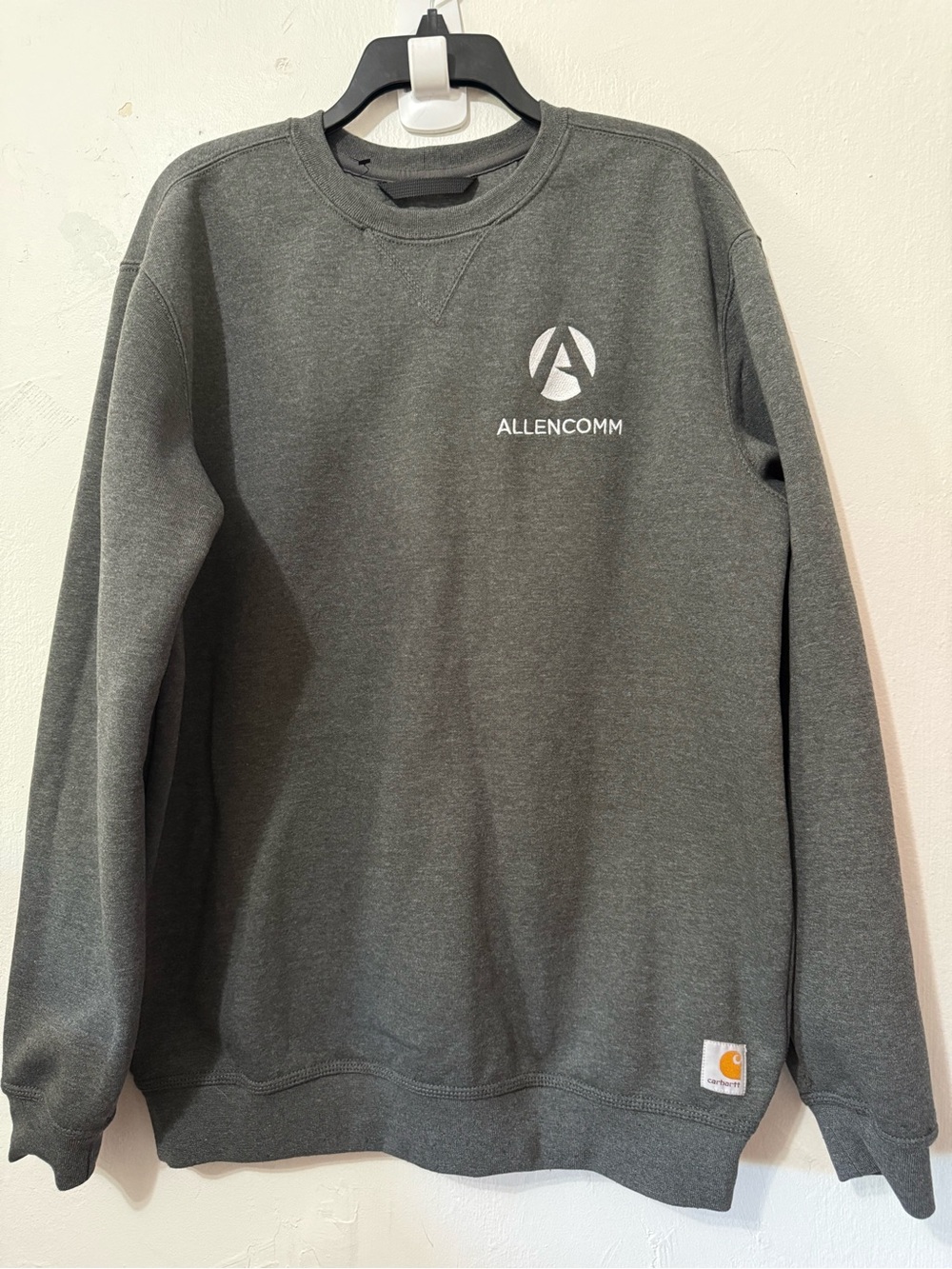 Carhartt Sweatshirt Loose Fit Mens Medium Gray Allencomm Logo Fleece